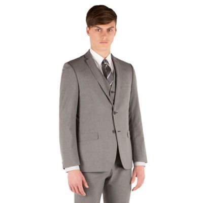 Red Herring Grey puppytooth 2 button slim fit suit jacket